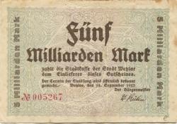 Wetzlar - Stadt - 18.9.1923 - 5 Milliarden Mark