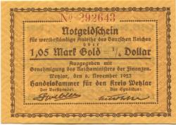 Wetzlar - Handelskammer des Kreises - 6.11.1923 - .1.05 Gold-Mark