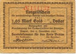 Wetzlar - Handelskammer des Kreises - 6.11.1923 - .1.05 Gold-Mark
