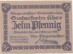 Wiebelskirchen (heute: Neunkirchen) - Bürgermeisterei - 7.2.1920 - 10 Pfennig