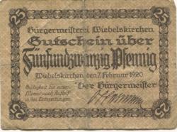 Wiebelskirchen (heute: Neunkirchen) - Bürgermeisterei - 7.2.1920 - 25 Pfennig