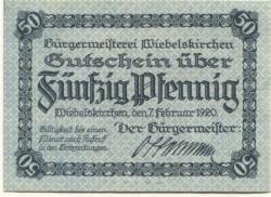 Wiebelskirchen (heute: Neunkirchen) - Bürgermeisterei - 7.2.1920 - 50 Pfennig