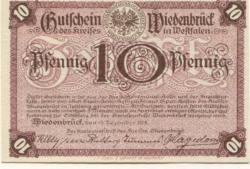 Wiedenbrück (heute: Rheda-Wiedenbrück) - Kreis - 15.12.1918 - 10 Pfennig