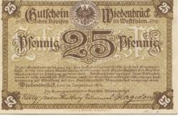 Wiedenbrück (heute: Rheda-Wiedenbrück) - Kreis - 15.12.1918 - 25 Pfennig