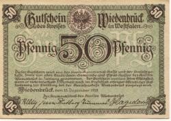 Wiedenbrück (heute: Rheda-Wiedenbrück) - Kreis - 15.12.1918 - 50 Pfennig
