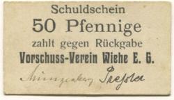 Wiehe (heute: Roßleben) - Vorschuss-Verein EG - -- - 50 Pfennig