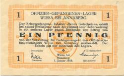Wiesa (Thermalbad Wiesenbad) - Offizier-Gefangenenlager - 1.1.1916 - 1 Pfennig