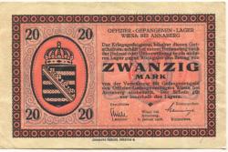 Wiesa (Thermalbad Wiesenbad) - Offizier-Gefangenenlager - 1.1.1916 - 20 Mark