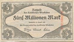 Wiesbaden - Kreis - August 1923 - 5 Millionen Mark