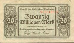 Wiesbaden - Kreis - September 1923 - 20 Millionen Mark