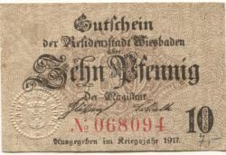Wiesbaden - Stadt - 1917 - 10 Pfennig