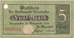 Wiesbaden - Stadt - 1918 - 1.2.1919 - 5 Mark