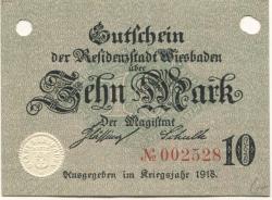 Wiesbaden - Stadt - 1918 - 1.2.1919 - 10 Mark