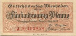 Wiesbaden - Stadt - September 1919 - 25 Pfennig