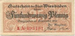 Wiesbaden - Stadt - September 1919 - 25 Pfennig