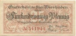Wiesbaden - Stadt - September 1919 - 25 Pfennig