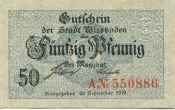 Wiesbaden - Stadt - September 1919 - 50 Pfennig