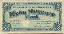 Wiesbaden - Stadt - August 1923 - 31.10.1923 - 10 Millionen Mark