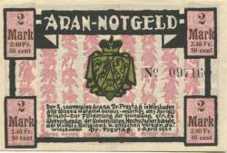 Wiesbaden - Freytag, Dr. (Souveräner Aran) - 21.4.1921 - 5.4.1922 - 2 Mark