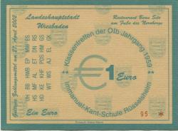 Wiesbaden - Klassentreffen OIb Jahrgang 1959, Immanuel Kant-Schule, Rüsselsheim, Restaurant Beau Site Wiesbaden - 27.4.2002 - 1 Euro