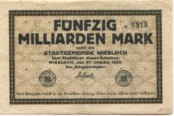Wiesloch - Stadt - 27.10.1923 - 50 Milliarden Mark