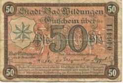 Wildungen (Bad) - Stadt - 18.10.1918 - 50 Pfennig