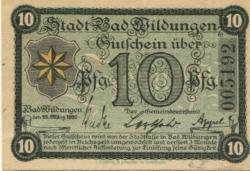 Wildungen (Bad) - Stadt - 25.3.1920 - 10 Pfennig