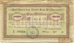 Wildungen (Bad) - Stadt - 15.8.1923 1 Million Mark