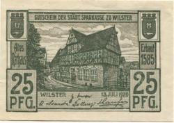 Wilster - Städtische Sparkasse - 13.7.1920 - 25 Pfennig 