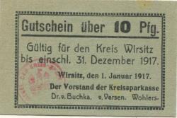 Wirsitz (heute: PL-Wyrzysk) - Kreissparkasse - 1.1.1917 - 31.12.1917 - 10 Pfennig 