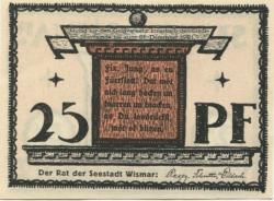 Wismar - Stadt - - 31.12.1921 - 25 Pfennig 