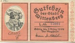 Wittenberg - Stadt - - 5.3.1922 - 50 Pfennig