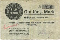 Wolfen (heute: Bitterfeld) - AG für Anilin-Fabrikation, Filmfabrik - 1.12.1916 - 1/2 Mark
