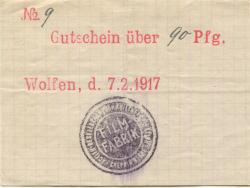 Wolfen (heute: Bitterfeld) - AG für Anilin-Fabrikation, Filmfabrik - 7.2.1917 - 90 Pfennig