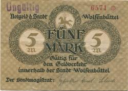 Wolfenbüttel - Stadt - November 1918 - 5 Mark