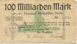 Wolgast - Stadt - 1.11.1923 - 100 Milliarden Mark 