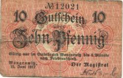 Wongrowitz (heute: PL-Wagrowiec) - Stadt - 15.6.1917 - 10 Pfennig