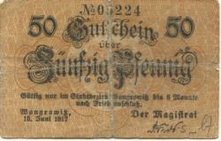 Wongrowitz (heute: PL-Wagrowiec) - Stadt - 15.6.1917 - 50 Pfennig