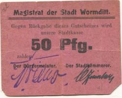 Wormditt (heute: PL-Ometa) - Stadt - -- - 50 Pfennig