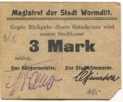 Wormditt (heute: PL-Ometa) - Stadt - -- - 3 Mark