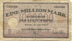 Worms - Stadt - 26.6.1923 - 1 Million Mark 