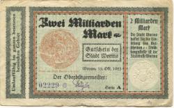 Worms - Stadt - 15.10.1923 - 1.4.1924 - 2 Milliarden Mark