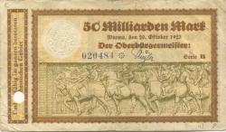 Worms - Stadt - 20.10.1923 - 50 Milliarden Mark
