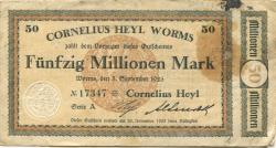 Worms - Heyl, Cornelius, Lederwerke - 5.91923 - 30.11.1923 - 50 Millionen Mark