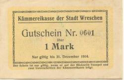 Wreschen (heute: PL-Wrzesnia) - Stadt - - 31.12.1914 - 1 Mark