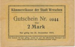 Wreschen (heute: PL-Wrzesnia) - Stadt - - 31.12.1914 - 2 Mark