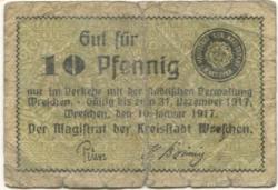 Wreschen (heute: PL-Wrzesnia) - Stadt - 10.1.1917 - 31.12.1917 - 10 Pfennig