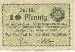 Wreschen (heute: PL-Wrzesnia) - Stadt - 10.1.1917 - 31.12.1917 - 10 Pfennig