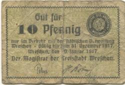 Wreschen (heute: PL-Wrzesnia) - Stadt - 10.1.1917 - 31.12.1917 - 10 Pfennig