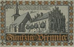 Wriezen - Stadt - 20.8.1919 - 31.12.1921 - 50 Pfennig